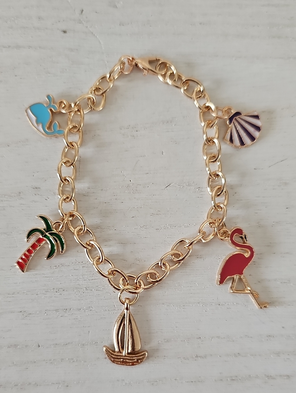 Gold-Tone Beach Charm Bracelet